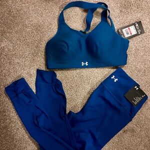 Under Armor fitted high rise ankle legging and Sports Bra